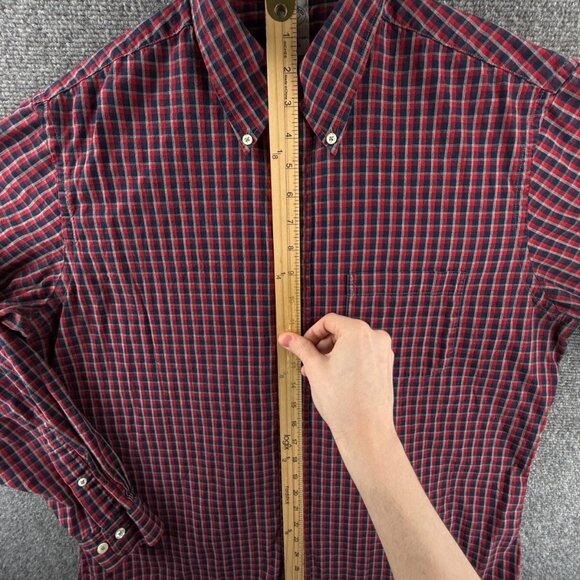 Brooks Brothers Button Up Shirt Men Red Blue Check Long Sleeve Large Regent - Picture 2 of 11